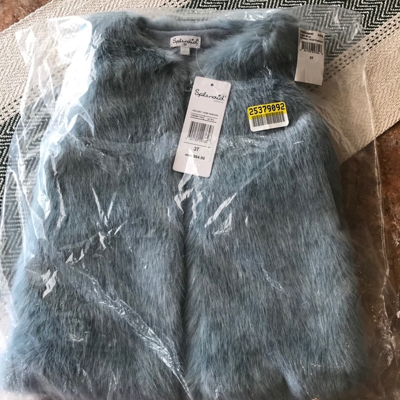 NEW TODDLER GIRL 3T FAUX FUR VEST JACKET FULL ZIP BY SPLENDID NWT - Picture 3 of 6